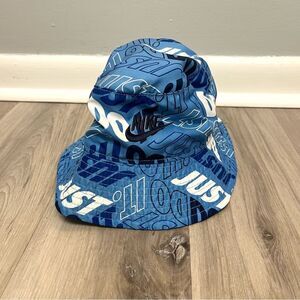 Nike Bucket Hat Boys OS UPF 40+ Blue and White Logo Print